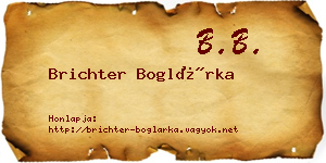 Brichter Boglárka névjegykártya